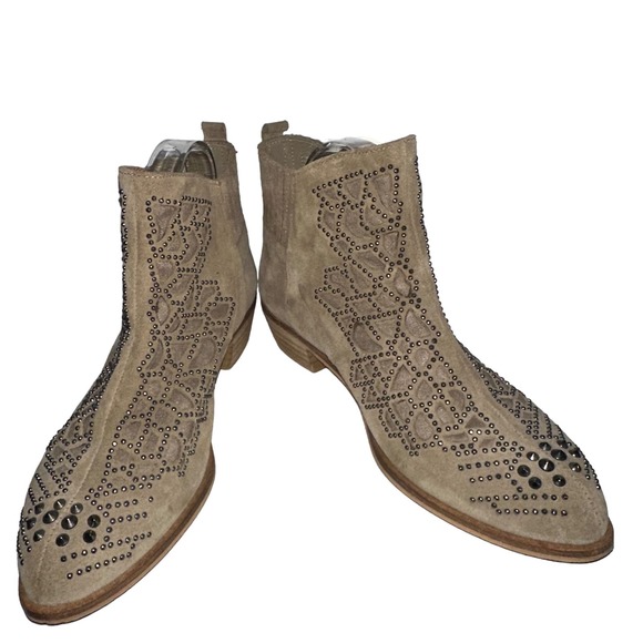 Zara Basic Suede Studded Pointed Toe Boots EU 40 - Picture 1 of 9